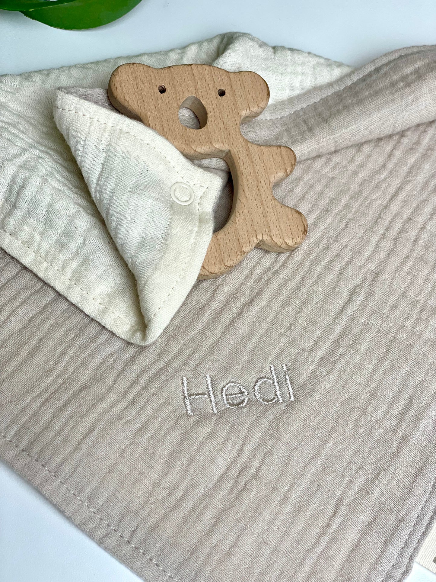 Schnuffeltuch incl. Tier Beissring / mit Namen personalisiert