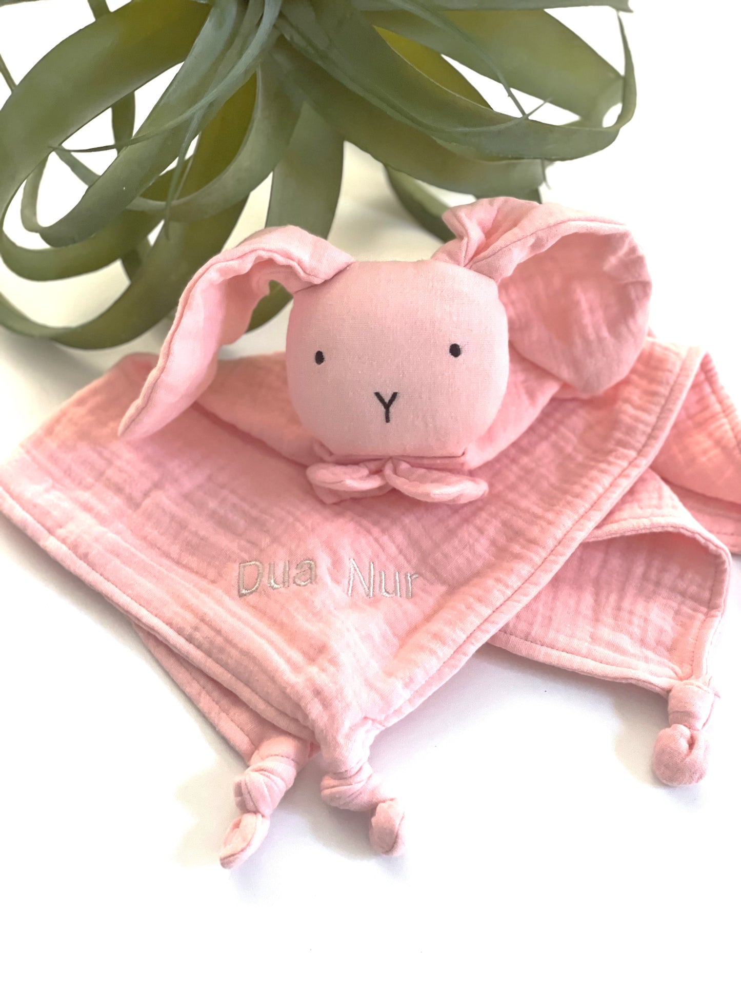 Schnuffeltuch Hase mit Namen / Schmusehase personalisiertes Geburtsgeschenk