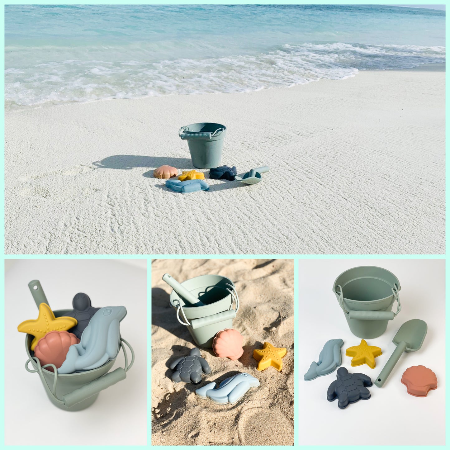Silikon Sandspielzeug Set 6tlg. / Strandspielzeug / Sandförmchen