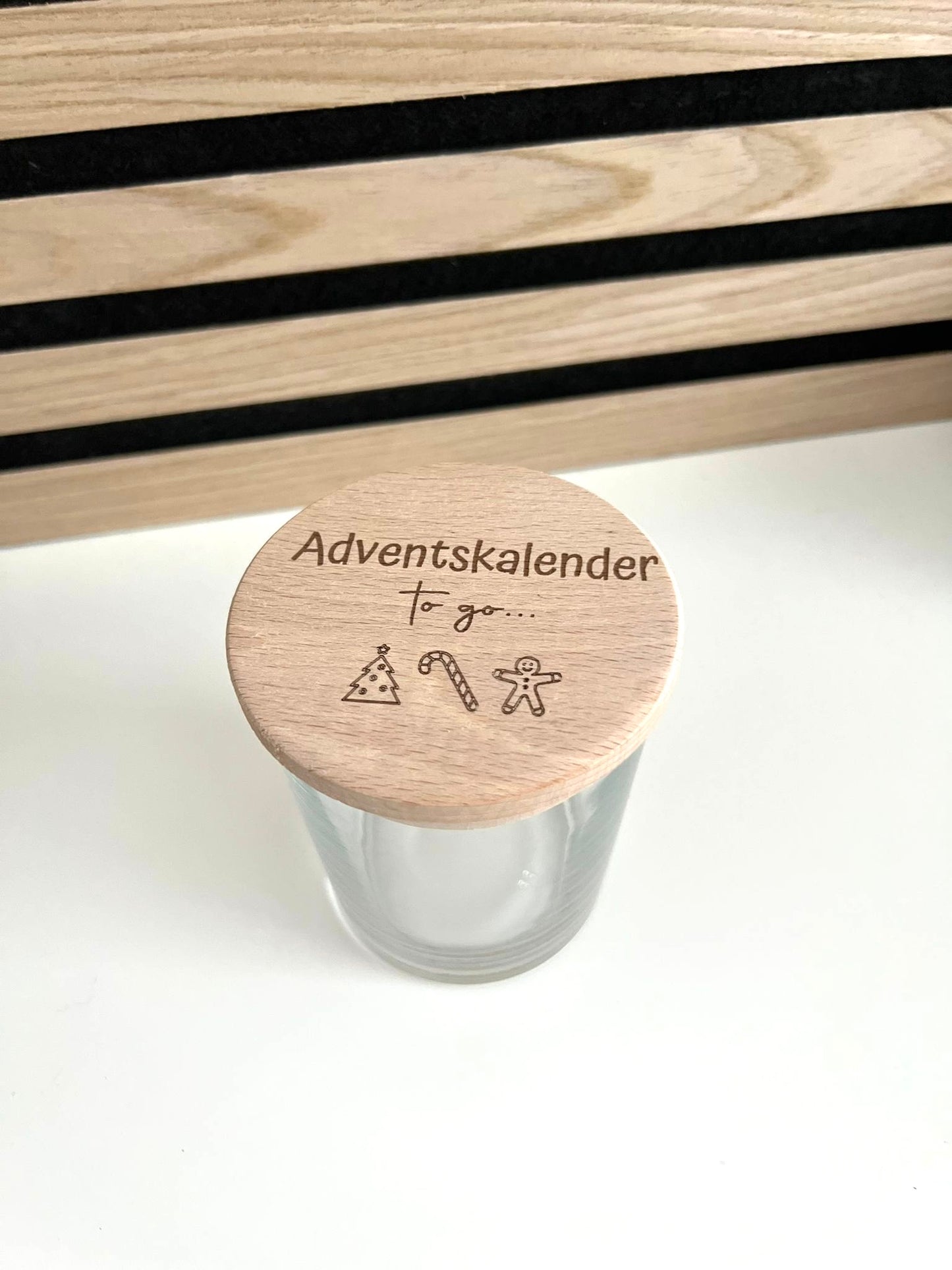 Adventskalender to go im Glas mit Deckel