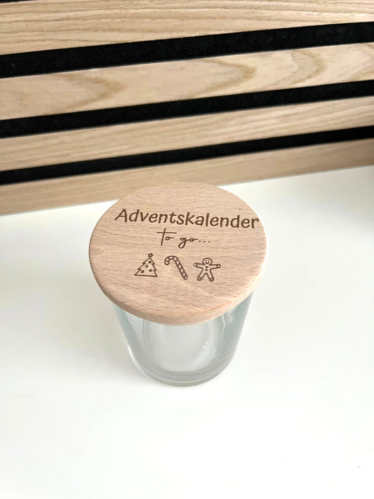 Adventskalender to go im Glas mit Deckel