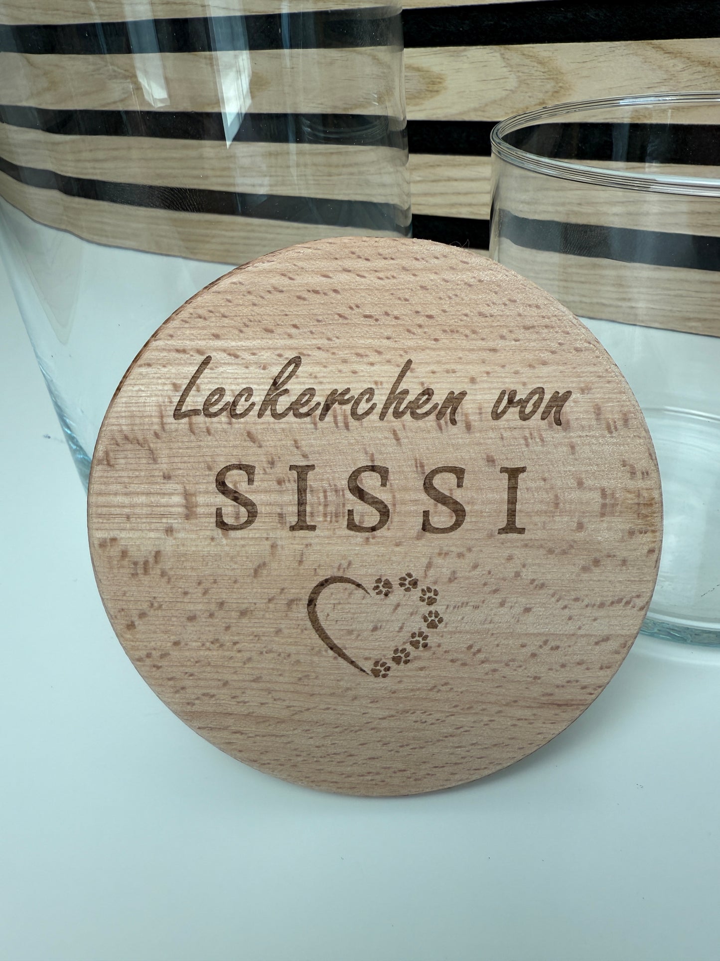 Leckerliglas| Leckerchen Vorratsglas mit persönlicher Gravur - Hund Herz
