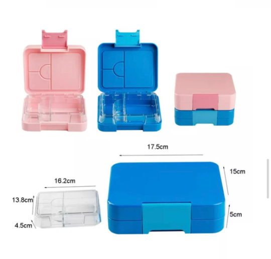 Kinder Brotdose mit Fächern in Rosa Blau Lila Mint– Doralie Bento Box