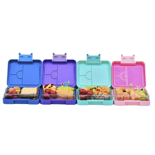 Kinder Brotdose mit Fächern in Rosa Blau Lila Mint– Doralie Bento Box